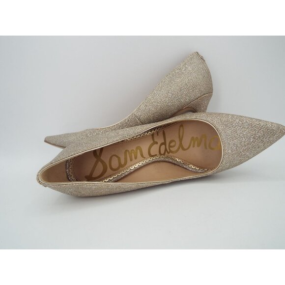 Sam Edelman Hazel Gold Metallic Pointed Toe Pumps Heels Size 6.5M - Picture 8 of 15